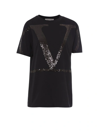 Shop Valentino Sequin In Black