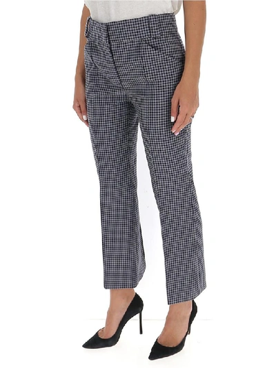 Shop Fendi Vichy Trousers In Blue