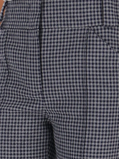 Shop Fendi Vichy Trousers In Blue