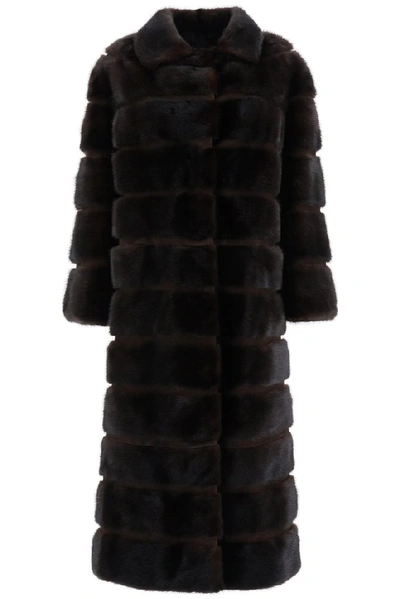 Shop Simonetta Ravizza Quilted Fur Coat In Black