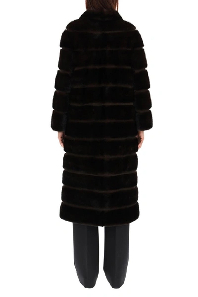 Shop Simonetta Ravizza Quilted Fur Coat In Black