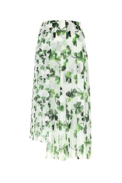 Shop Loewe Floral Print Pleated Midi Skirt In Multi