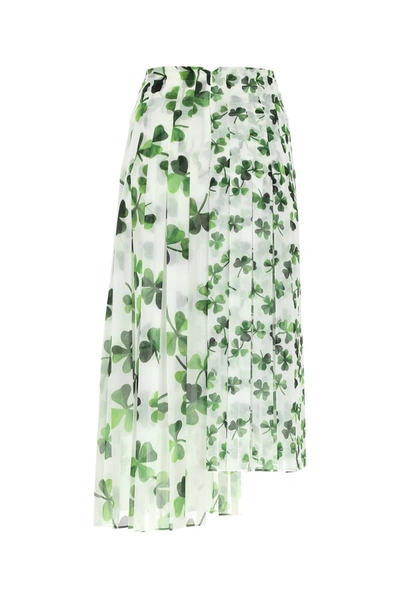 Shop Loewe Floral Print Pleated Midi Skirt In Multi