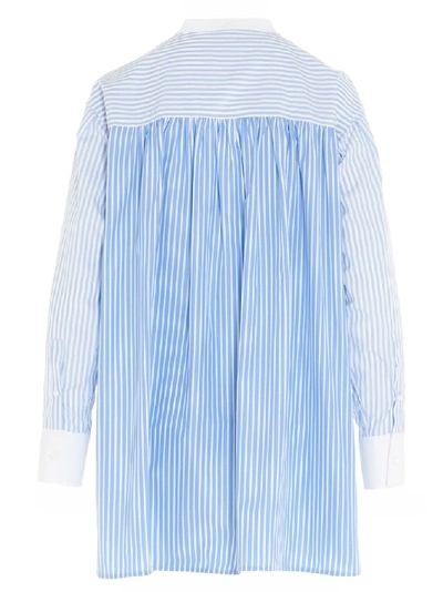 Shop Loewe Patchwork Striped Shirt In Blue