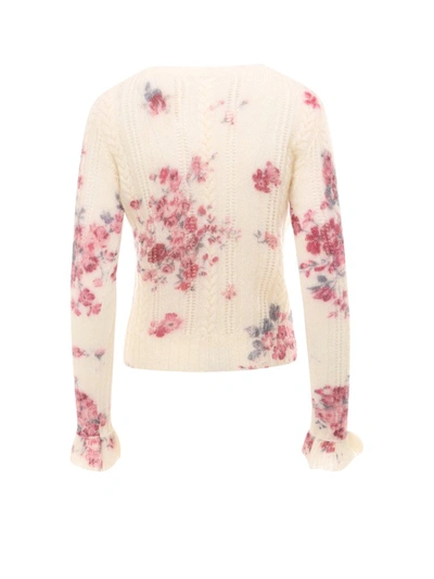Shop Philosophy Di Lorenzo Serafini Floral Print Knit Sweater In White