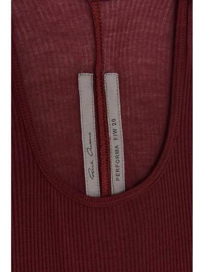 Shop Rick Owens Ribbed Tank Top In Red