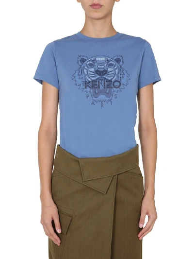 Shop Kenzo Tiger Print T In Blue