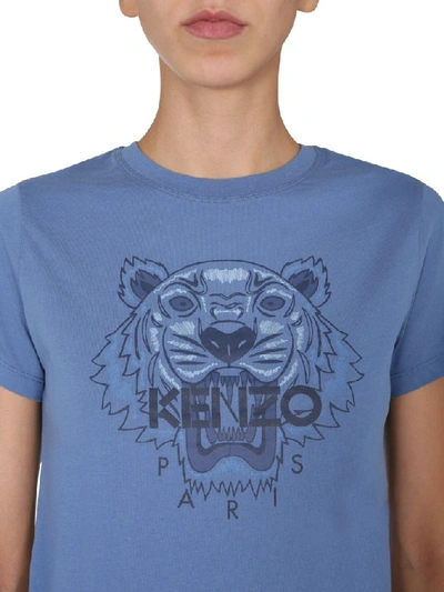 Shop Kenzo Tiger Print T In Blue