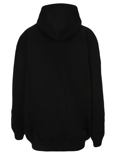 Shop Balenciaga Sponsor Logo Embroidered Hoodie In Black