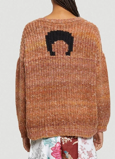 Shop Marine Serre Oversized Chunky Knit Sweater In Brown