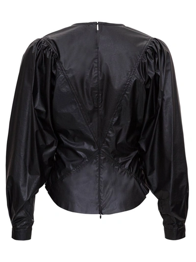 Shop Isabel Marant Dobson Puff Sleeve Top In Black