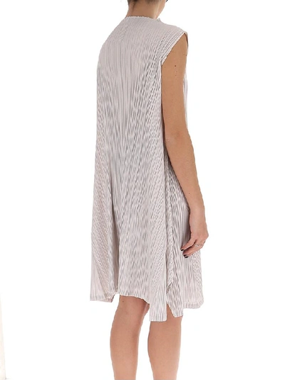Shop Issey Miyake Pleats Please By  Pleated Sleeveless Dress In Grey