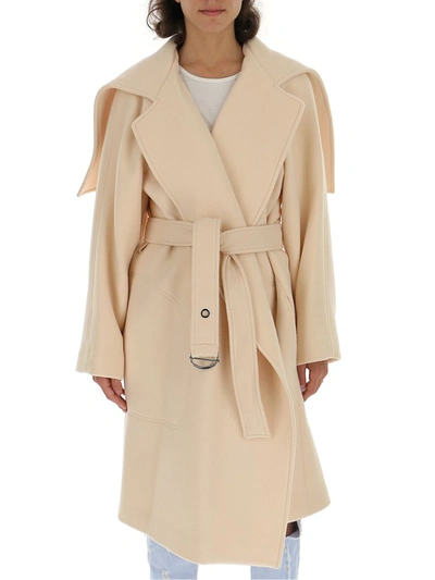 Shop Chloé Belted Wrap Coat In Beige