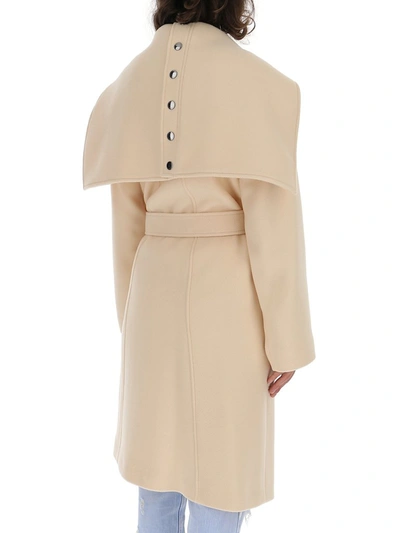 Shop Chloé Belted Wrap Coat In Beige