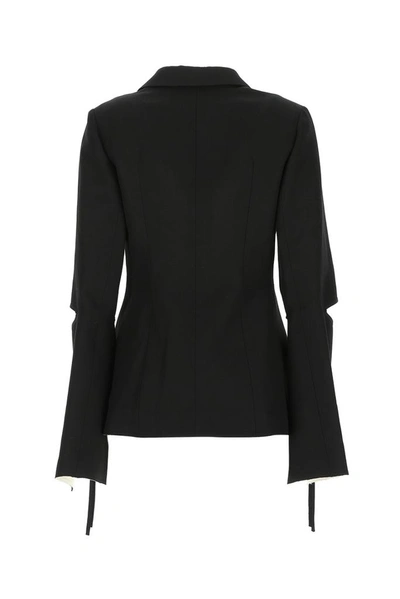 Shop Loewe Tie Cut Panel Sleeve Jacket In Black