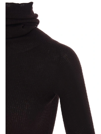 Shop Rick Owens Turtleneck Ribbed Top In Red