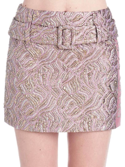 Shop Prada Brocade Mini Skirt In Multi
