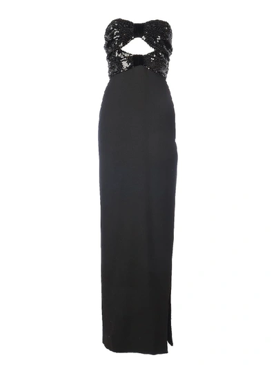 Shop Saint Laurent Sequinned Maxi Dress In Black