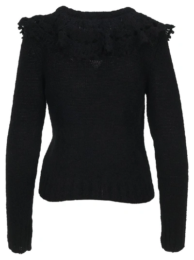 Shop Philosophy Di Lorenzo Serafini Ruffled Knitted Sweater In Black