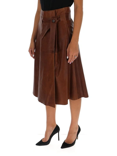 Shop Chloé Belted Mid In Brown