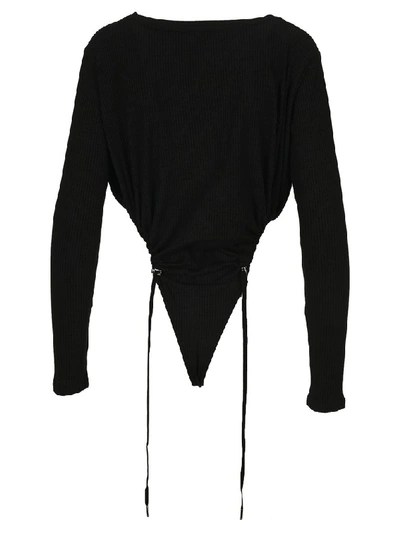 Shop Y/project Button Detail Bodysuit In Black