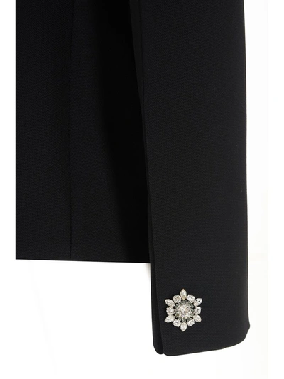 Shop Alexandre Vauthier Jewel Button Tuxedo Blazer In Black