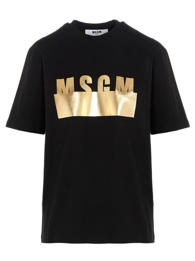 Shop Msgm Logo Motif T In Black