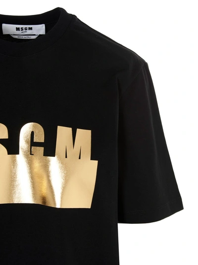 Shop Msgm Logo Motif T In Black
