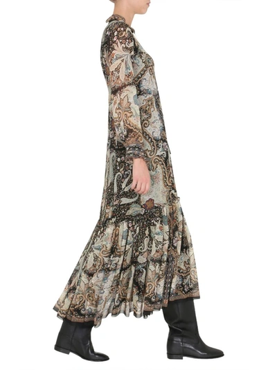 Shop Etro Ruffle Detailed Maxi Dress In Multi