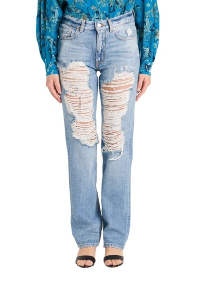 Shop Givenchy Distressed Jeans In Blue