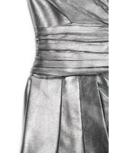 Shop Alexandre Vauthier Draped Mini Dress In Silver