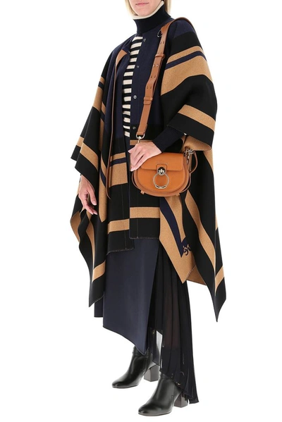 Shop Chloé Striped Knit Poncho In Multi