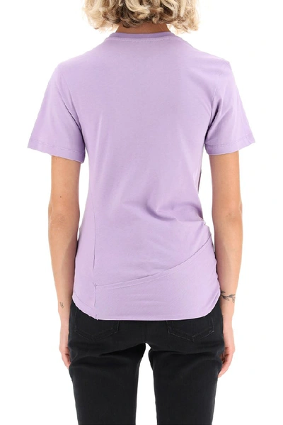 Shop Rabanne Paco  Gathered Logo Print T In Purple