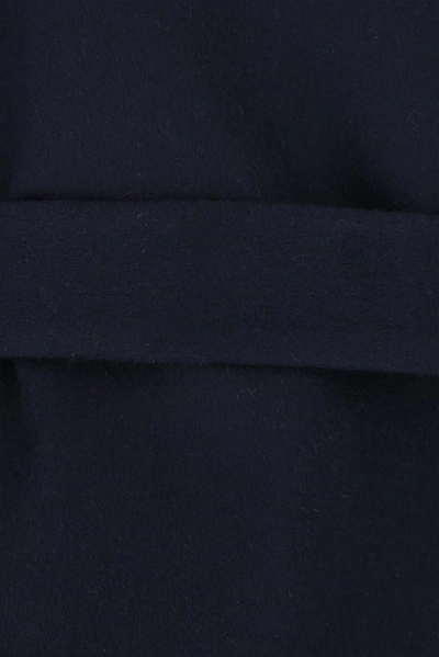 Shop Agnona Belted Clutch Coat In Navy