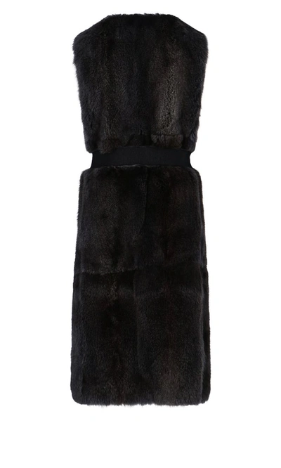 Shop P.a.r.o.s.h . Belted Fur Gilet In Grey