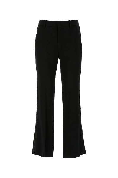 Shop Gucci Bootcut Wide Leg Trousers In Black