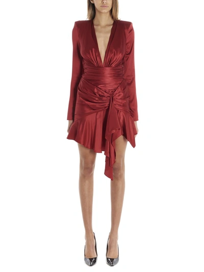 Shop Alexandre Vauthier Draped Dress In Red