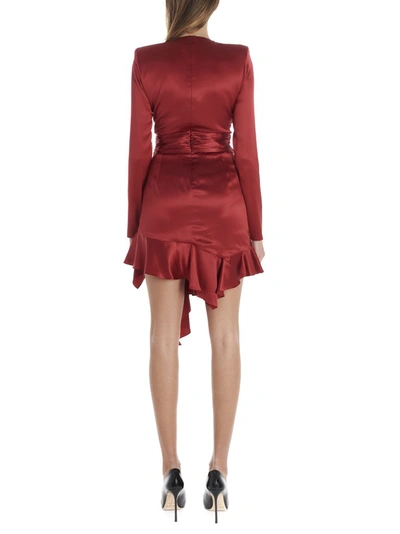Shop Alexandre Vauthier Draped Dress In Red