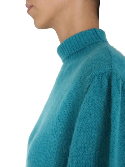 Shop Alberta Ferretti Turtleneck Knit Sweater In Blue