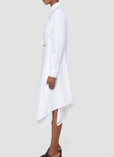 Shop Jw Anderson Asymmetric Shirt Dress In White