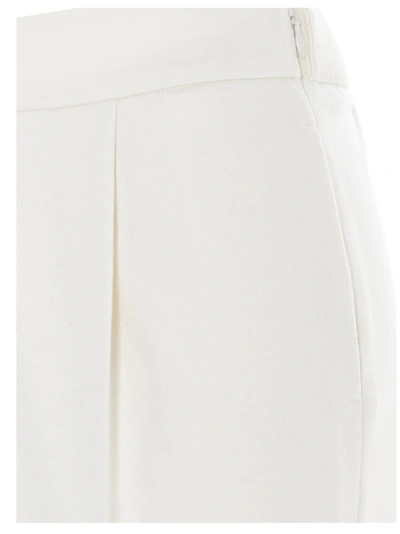 Shop Agnona Cigarette Trousers In White