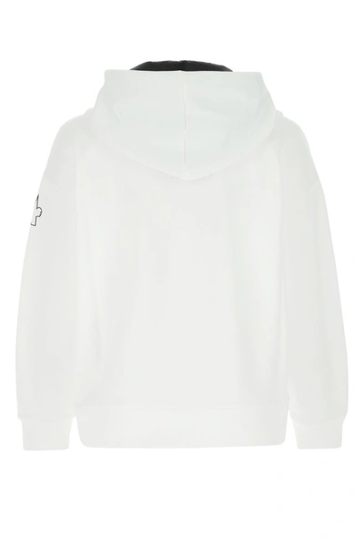 Shop Moncler Grenoble Logo Hooded Sweatshirt In White
