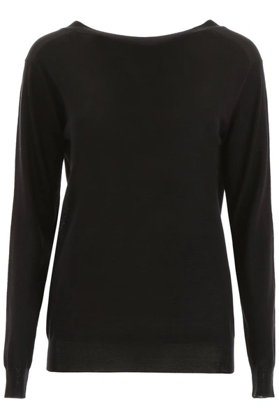 Shop Prada Boatneck Sweater In Black