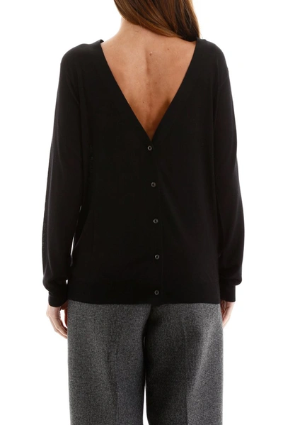 Shop Prada Boatneck Sweater In Black
