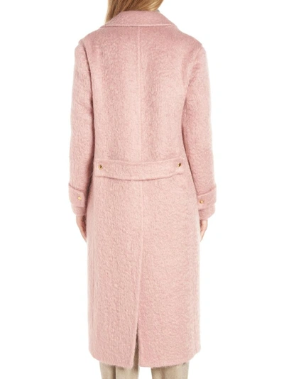 Shop Agnona Texture Overcoat In Pink