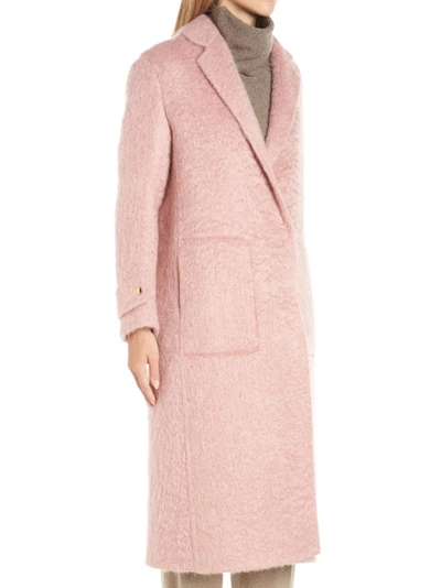 Shop Agnona Texture Overcoat In Pink