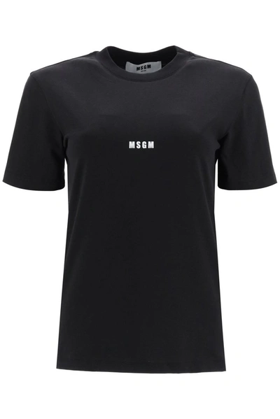 Shop Msgm Micro Logo T In Black