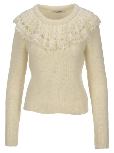 Shop Philosophy Di Lorenzo Serafini Ruffled Knitted Sweater In White