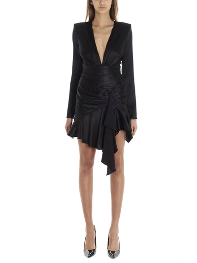 Shop Alexandre Vauthier Draped Dress In Black
