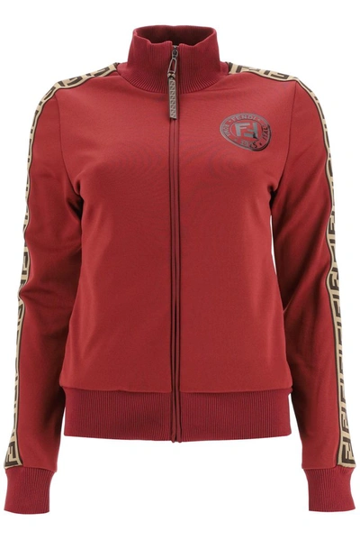 Shop Fendi Ff Band Jacket In Red